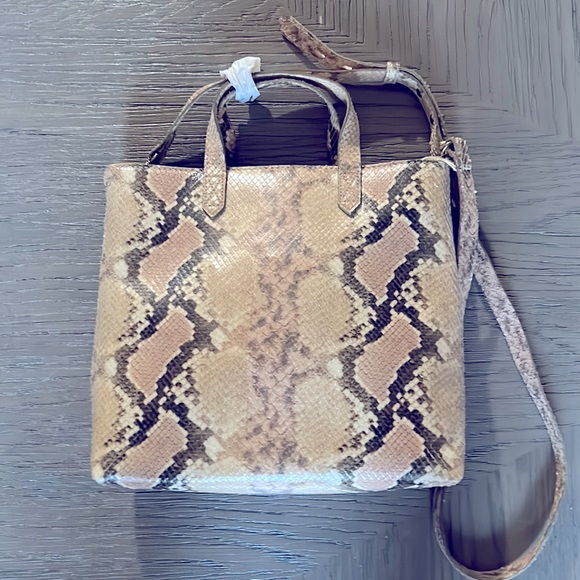 Madewell zip top transport crossbody snake print leather NWT - Picture 2 of 6